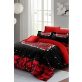 MonoHome Sevgililer Günü Özel Çift Kişilik Nevresim Takımı Pamuk Saten Black Roses TYC3VVVMPN170498156169443