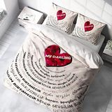 Monohome Sevgililer Günü Pamuk Saten Birtanem Kırmızı 200x220 cm Çift Kişilik Nevresim Takımı