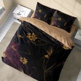 Monohome Siyah Çiçek 3D Pamuk Saten Çift Kişilik 200x220 cm Nevresim Takımı