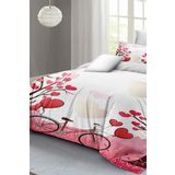 Monohome White Love 200x220 cm Beyaz Sevgililer Günü Çift Kişilik Pamuk Saten Nevresim Takımı