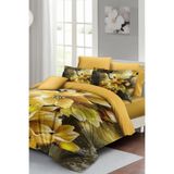 MonoHome Yellow Flowers 3d Çift Kişilik Nevresim Takımı