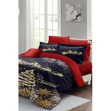 MONOHOME Yılbaşı Nevresim Takımı Çift Kişilik Lacivert Gold Noel Desenli, MONOHOME41076