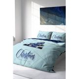 MONOHOME Yılbaşı Nevresim Takımı Merry Christmas Blue Star Çift Kişilik, monohome1375HF