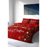 MONOHOME Yılbaşı Nevresim Takımı Merry Christmas Deer Çift Kişilik Pamuk Saten, monohome1412HF