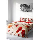 MONOHOME Yılbaşı Nevresim Takımı Merry Christmas Glove Çift Kişilik Pamuk Saten, monohome0293HF