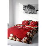 MONOHOME Yılbaşı Nevresim Takımı Merry Christmas Red Stars Çift Kişilik, monohome0514HF