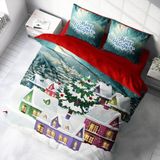 Monohome Yılbaşı Süsü Merry Christmas Çift Kişilik 3d Nevresim Takımı Pamuk - 200 x 220 cm - Renkli