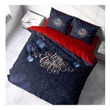 Monohome Yılbaşı Süsü Merry Christmas Pamuk 3D Çift Kişilik Nevresim Takımı