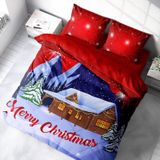 Monohome Yılbaşı Süsü Merry Christmas Pamuk Saten 3D Çift Kişilik Nevresim Takımı