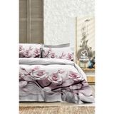 MONOHOME%100 Pamuk Ranforce Çift Kişilik Nevresim Takımı Rose - Gri/Lila, MONOHOME82396