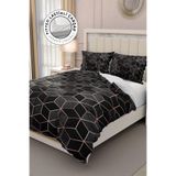 MONOHOME%100 Pamuk Saten Çift Kişilik Nevresim Takımı 3D Siyah Modern, MONOHOME31794