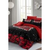 MONOHOME%100 Pamuk Saten Çift Kişilik Nevresim Takımı Black Rose, MONOHOME38687