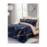 MONOHOME%100 Pamuk Saten Çift Kişilik Nevresim Takımı Blue Brown, MONOHOME36225