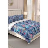 MONOHOME%100 Pamuk Saten Çift Kişilik Nevresim Takımı Blue Pattern, MONOHOME33156