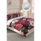 MONOHOME%100 Pamuk Saten Çift Kişilik Nevresim Takımı Goblen - Kırmızı, MONOHOME33095