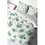 MONOHOME%100 Pamuk Saten Çift Kişilik Nevresim Takımı Green Garden, MONOHOME40505
