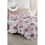 MONOHOME%100 Pamuk Saten Çift Kişilik Nevresim Takımı Lastikli Çarşaflı Flowers, MONOHOME34788