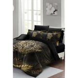 MONOHOME%100 Pamuk Saten Çift Kişilik Nevresim Takımı Leopar Desenli Siyah, MONOHOME35136