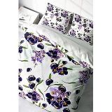 MONOHOME%100 Pamuk Saten Çift Kişilik Nevresim Takımı Purple Flowers, MONOHOME40130