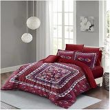 MONOHOME%100 Pamuk Saten Çift Kişilik Nevresim Takımı Red Otantik, MONOHOME35556
