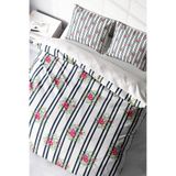 MONOHOME%100 Pamuk Saten Çift Kişilik Nevresim Takımı Ribbon Flowers, MONOHOME39882