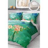 MONOHOME%100 Pamuk Saten Nevresim Takımı Lastikli Çarşaf Deluxe Çift Kişilik 3d Flowers, premium0651HF