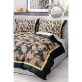 MONOHOME%100 Pamuk Saten Nevresim Takımı Lastikli Çarşaf Deluxe Çift Kişilik 3d Leaf, premium0651HF