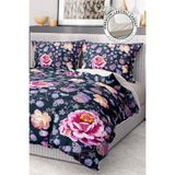 MONOHOME%100 Pamuk Saten Nevresim Takımı Lastikli Çarşaf Deluxe Çift Kişilik 3d Lotus, premium0651HF