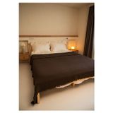 Monolisse %100 Pamuk 4 kat Müslin Yatak Örtüsü Takımı Çift Kişilik Kahve 200 x 230 cm