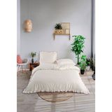 Monolisse Candy Fırfırlı Biyeli %100 Pamuk Nevresim Takımı Çift Kişilik Ekru Bordo 200X220CM - 200 x 220 cm