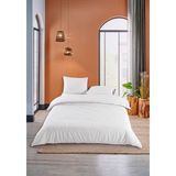 Monolisse Elite Biyeli %100 Pamuk Nevresim Takımı Tek Kişilik Ekru Mor 160X220CM - 160 x 220 cm