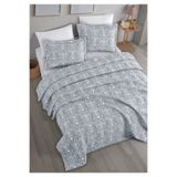 Monolisse Glory Jakarlı Yatak Örtüsü Seti Çift Kişilik İndigo 230x240 cm