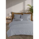 Monolisse Line %100 Pamuk Ranforce Akay Lacivert Ipliği Boyalı Nevresim Takımı Tek Kişilik - 160X220 cm - 160 x 220 cm