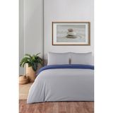 Monolisse Organik Pamuk Akfil Çift Taraflı Nevresim Takımı Çift Kişilik 200X220 cm Lacivert Gri - 200 x 220 cm
