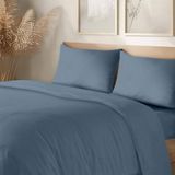 Monolisse Organik Pamuk Akfil Nevresim Takımı Çift Kişilik 200X220 cm Indigo - 200 x 220 cm - İndigo