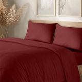 Monolisse Organik Pamuk Akfil Nevresim Takımı Çift Kişilik 200X220 cm Koyu Bordo - 200 x 220 cm