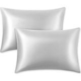 Monolisse Pamuk Saten Yastık Kılıfı 50x70 Cm - Saç Kabarmasını Önler, Cilt Dostu - 50 x 70 cm - Gri