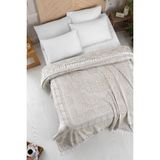 Monolisse Pamuklu Jakar Saçak Bağlamalı Yatak Örtüsü Çift Kişilik - 230X250 cm - Bej - 230 x 250 cm