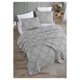 Monolisse Perla Jakarlı Yatak Örtüsü Seti Çift Kişilik Gri 230x240 cm