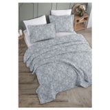 Monolisse Perla Jakarlı Yatak Örtüsü Seti Çift Kişilik İndigo 230x240 cm