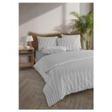 Monolisse Striped %100 Pamuk Ranforce Yezra Koyu Gri Ipliği Boyalı Nevresim Takımı Tek Kişilik - 160x220 cm