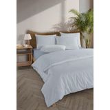 Monolisse Striped %100 Pamuk Ranforce Yezra Mavi Ipliği Boyalı Nevresim Takımı Tek Kişilik - 160X220 cm - 160 x 220 cm