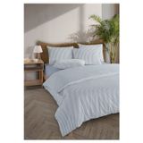 Monolisse Striped %100 Pamuk Ranforce Yezra Mavi Ipliği Boyalı Nevresim Takımı Tek Kişilik - 160x220 cm