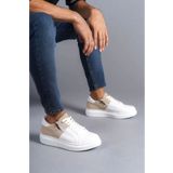 Monolya Slw155 Warrior Bağcıklı Ve Fermuarlı Cilt Süet Erkek Günlük Sneaker Ayakkabı Csbt - Beyaz/krem