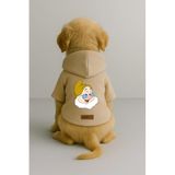 Monopetz Baskılı İçi Polarlı Köpek ve Kedi Kıyafeti & Elbisesi - Bej Renk Kapüşonlu Hoodie B1452, XS