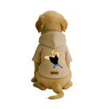 monopetz Baskılı İçi Polarlı Köpek Ve Kedi Kıyafeti & Elbisesi - Bej Renk Kapüşonlu Hoodie B2C0A S