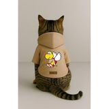 monopetz Baskılı İçi Polarlı Köpek Ve Kedi Kıyafeti & Elbisesi - Bej Renk Kapüşonlu Hoodie B527B 5Xl