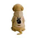 Monopetz Baskılı İçi Polarlı Köpek ve Kedi Kıyafeti & Elbisesi - Bej Renk Kapüşonlu Hoodie B5429, 5XL