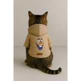 monopetz Baskılı İçi Polarlı Köpek Ve Kedi Kıyafeti & Elbisesi - Bej Renk Kapüşonlu Hoodie B5Bb6 5Xl