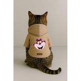 monopetz Baskılı İçi Polarlı Köpek Ve Kedi Kıyafeti & Elbisesi - Bej Renk Kapüşonlu Hoodie B6210 6Xl